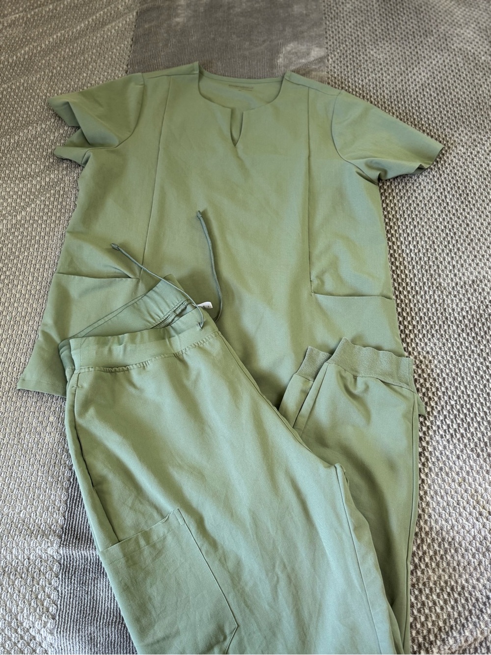 Mandala Olive Green Women’s Scrub Set - Top & Jogger Pants